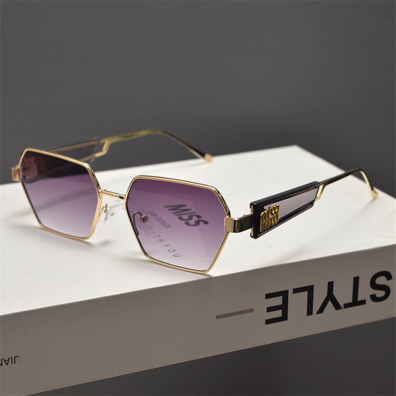 Rimless Gold Shield Sunglasses