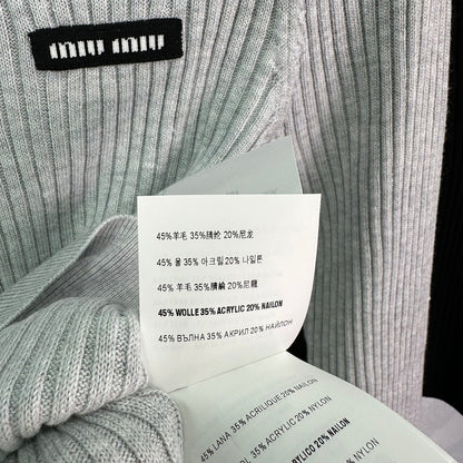 Ribbed High-Neck Wool Sweater