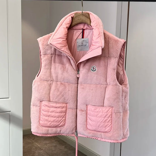 Pink Plush Puffer Vest